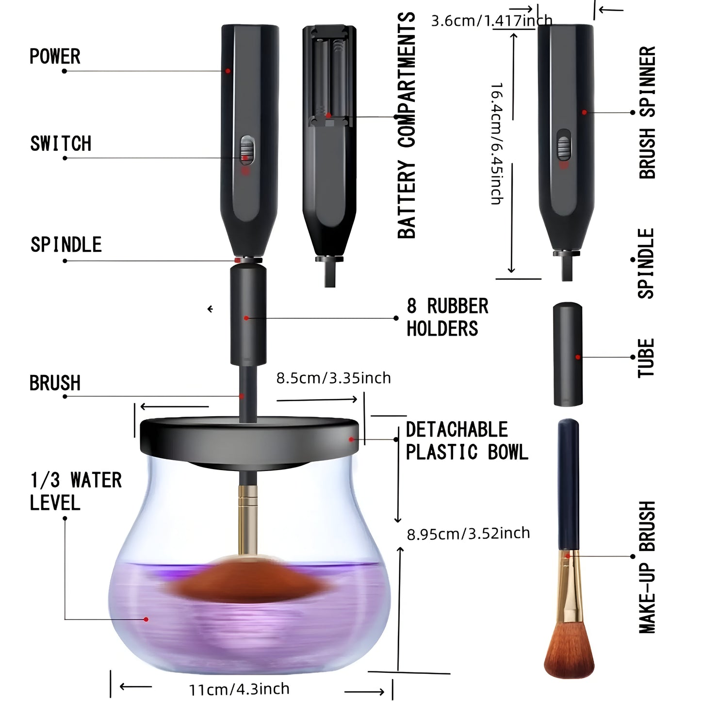 Electric Makeup Brush Cleaner and Dryer-Quick Cleaning